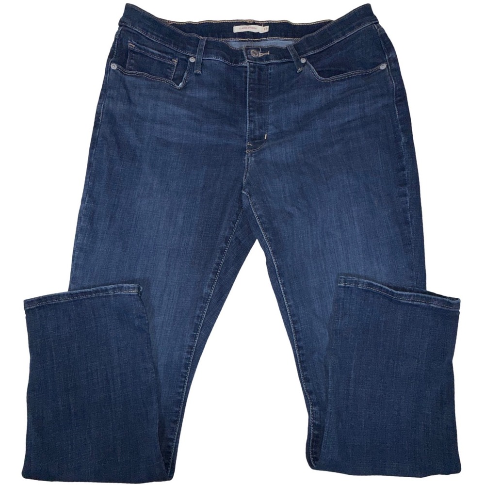 Levi's Classic Straight Jeans Women's 16M W33 L30 Blue Stretch Denim